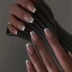 French Tip Handmade Press-On Nails with Glue (24 Pcs)