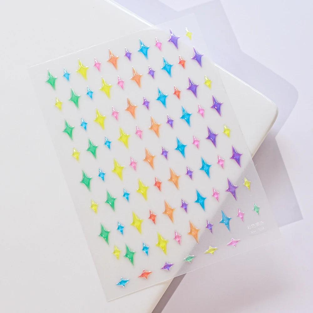 Embossed Flower & Fruit Nail Charm Stickers