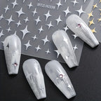 3D Metal Starburst Nail Art Stickers — Gold & Silver
