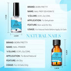 Nail Primer & Prep Dehydrator | No UV Lamp Needed (15ml)