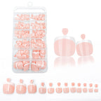 Glossy Nude Pink French Press-On Toenails (120 Pcs)