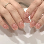 Blush Pink Oval Almond Press-On Nails (24 Pcs)