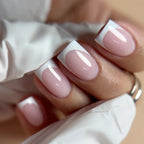 French Tip Handmade Press-On Nails with Glue (24 Pcs)