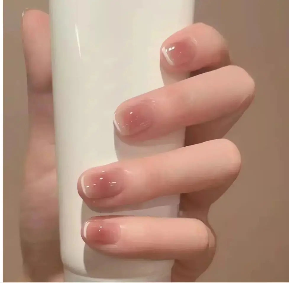 Glitter Diamond Press-On Nails | Short Square Full Cover (24 Pcs)