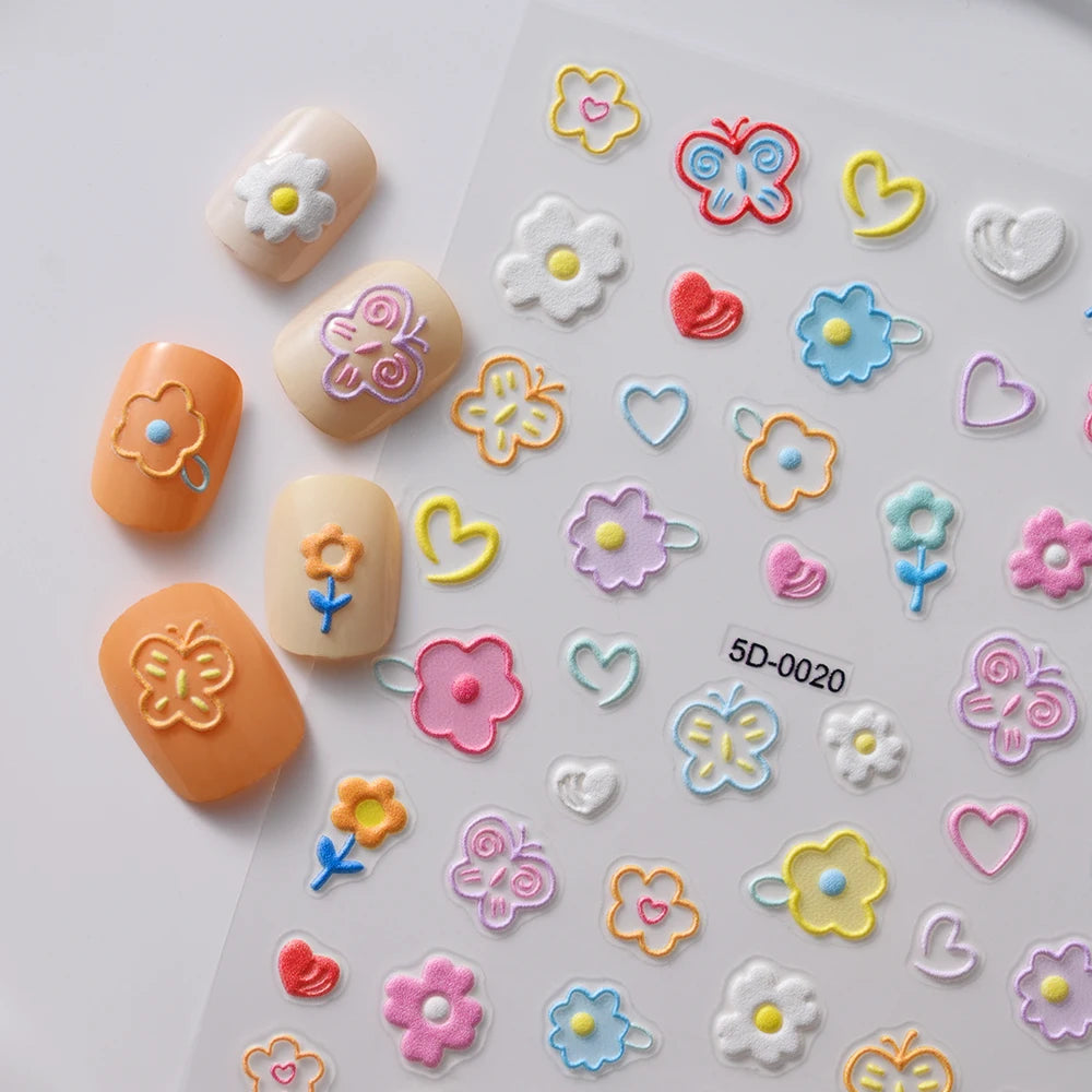 5D Macaron Nail Charms Sticker — Flower & Fruit Design Main image