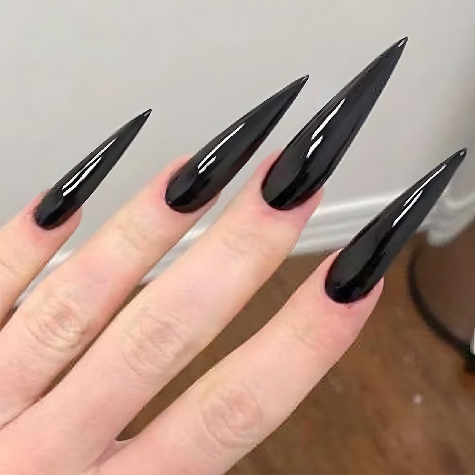 Glossy Black Stiletto Press-On Nails (24 Pcs) Secondary image