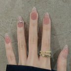 Blush Pink Oval Almond Press-On Nails (24 Pcs)