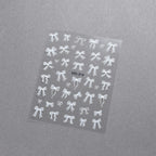 3D Bow Ribbon Nail Art Stickers — Sweet Pink & White