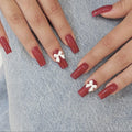 White French Press-On Nails with 3D Bow | Romantic & Elegant (24 Pcs)