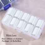 Black & White Lace Nail Art Foil Set (10 Rolls)