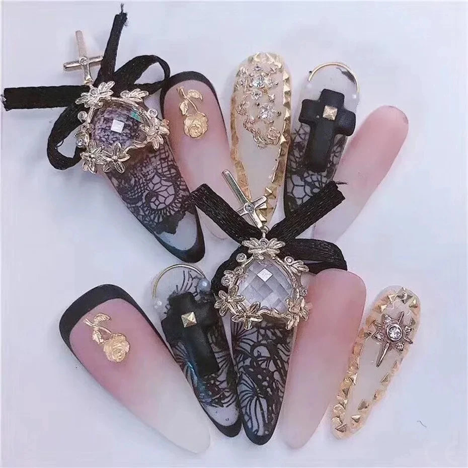 Black & White Lace Nail Art Foil Set (10 Rolls)