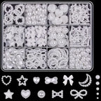 3D Nail Art Decoration Kit — Resin Bows & Pearls (500 Pcs)
