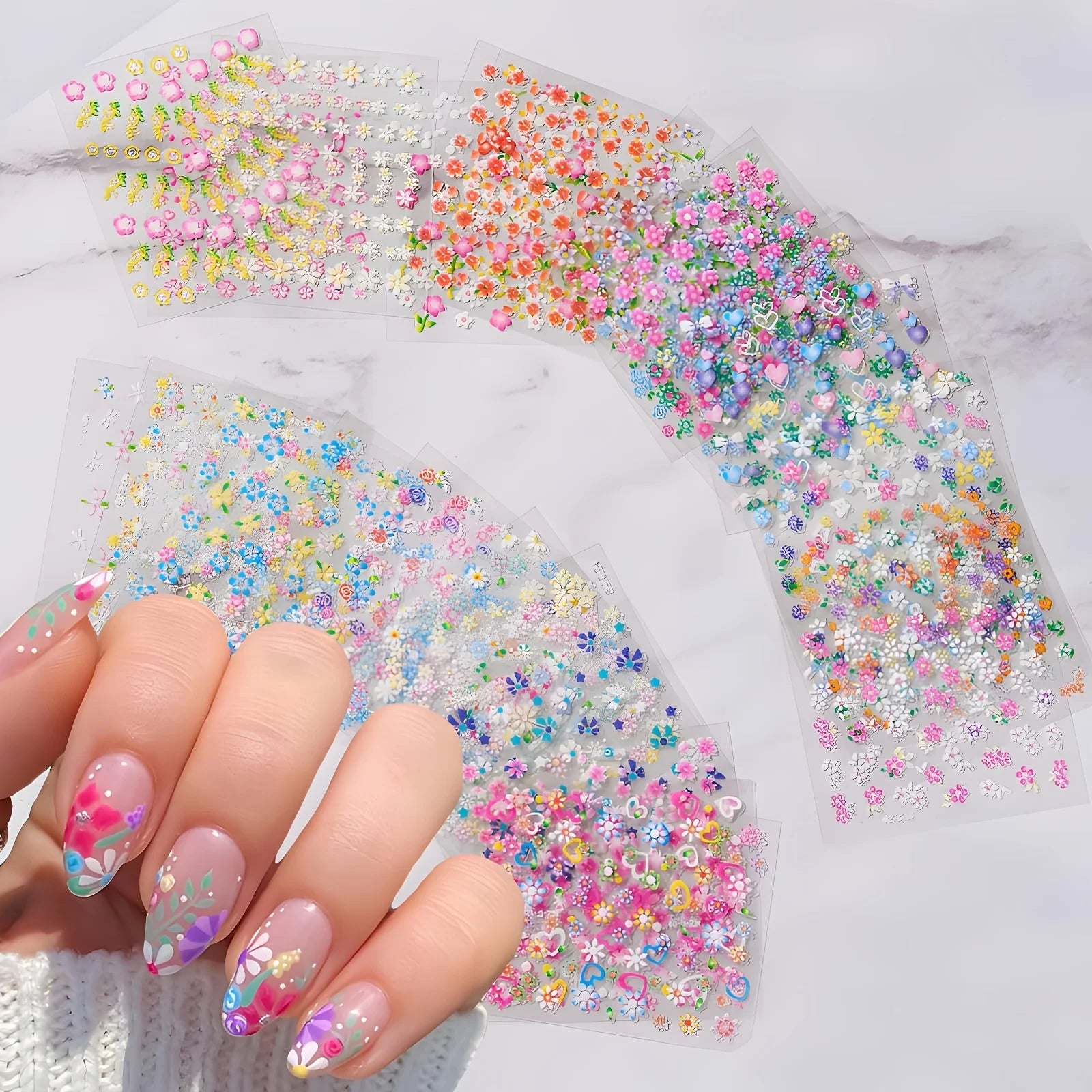 Colorful Flower Nail Art Stickers (30 Sheets) Secondary image