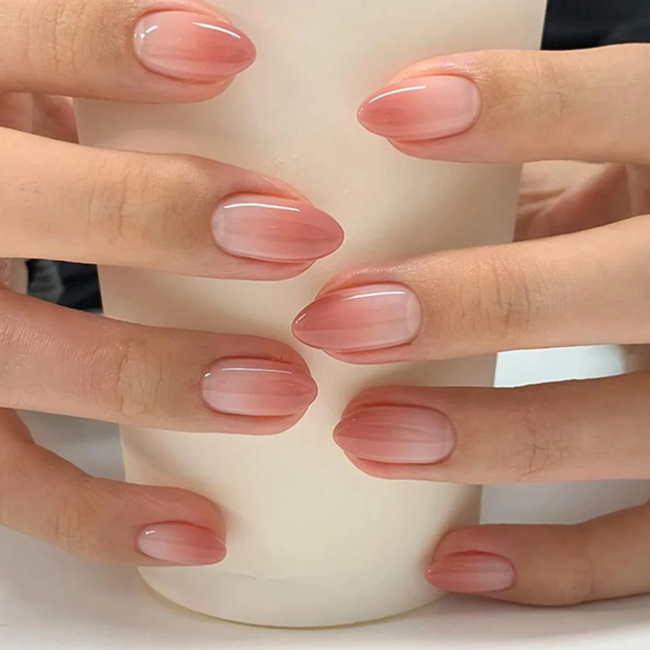Blush Pink Oval Almond Press-On Nails (24 Pcs)