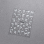 3D Bow Ribbon Nail Art Stickers — Sweet Pink & White