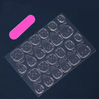 Short Trapezoid Press-On Nails | Jelly Glue & Nail File Included (24 Pcs)