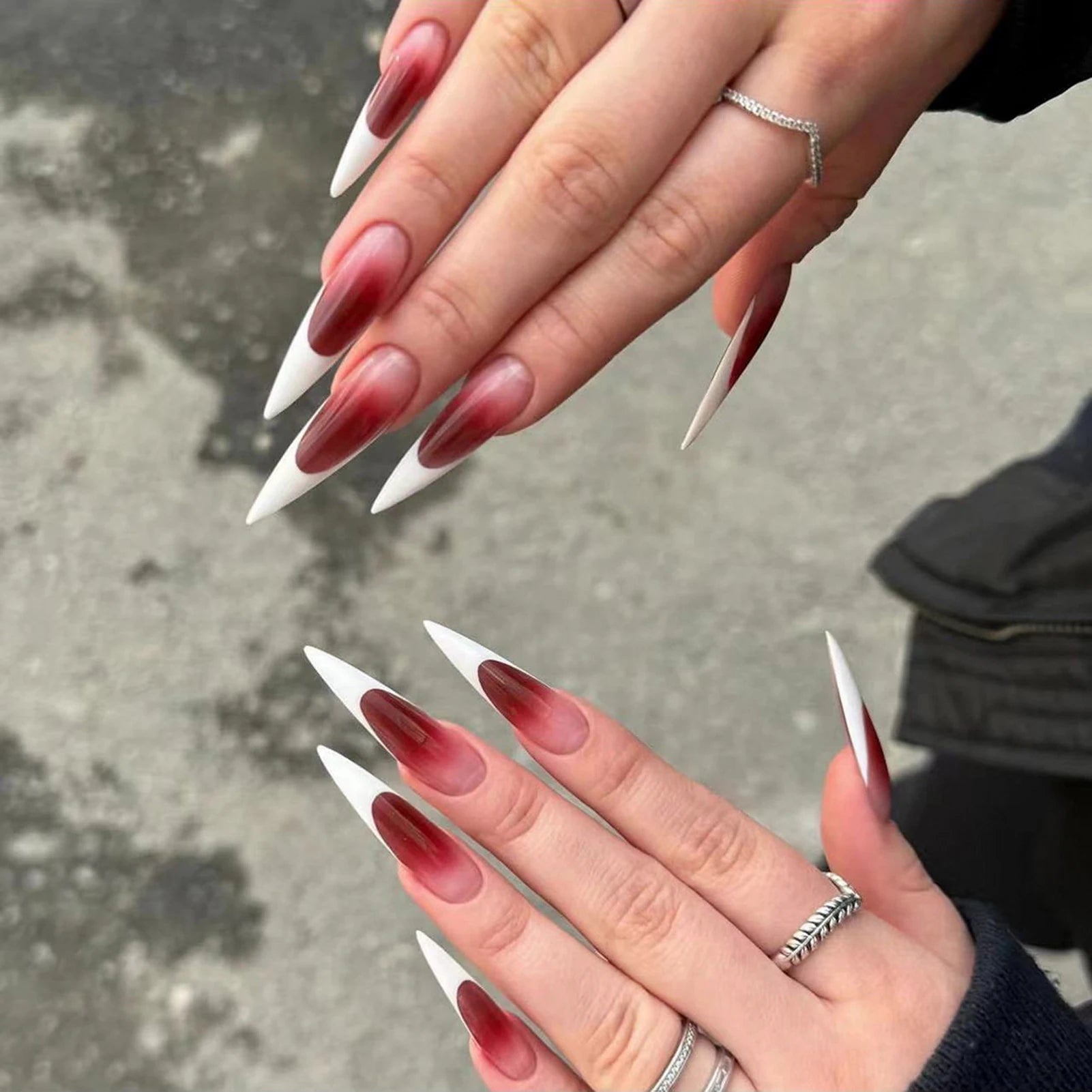 Glossy Black Stiletto Press-On Nails (24 Pcs)