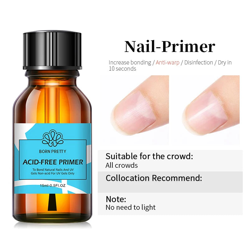 Nail Primer & Prep Dehydrator | No UV Lamp Needed (15ml)