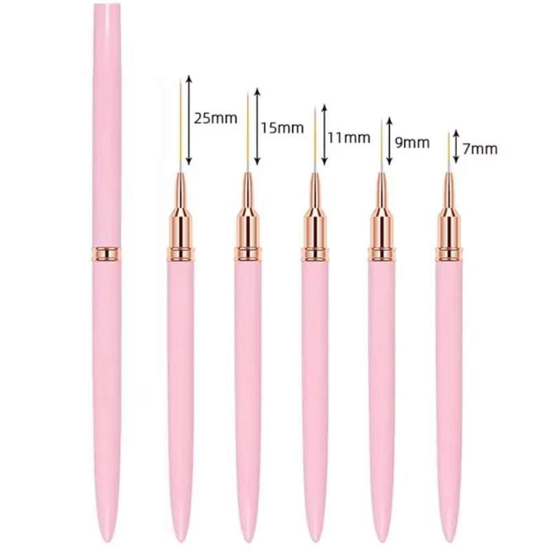 Nail Art Liner Brush Set | Precision Detail Brushes (5 Pcs)