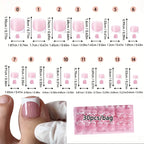 Square French Gradient Press-On Toenails | Salon Pedicure at Home (30 Pcs)