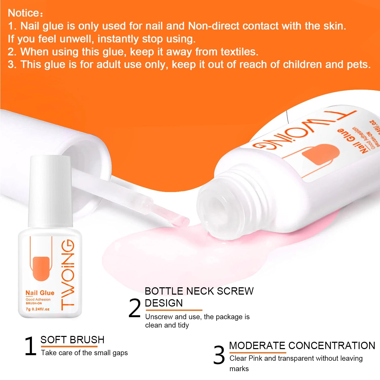 Super Strong Nail Glue for Press-On & Acrylic Nails (7g) Secondary image