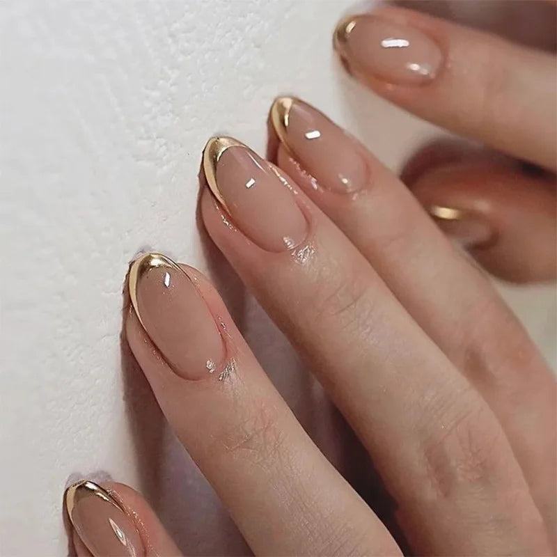 Blush Pink Oval Almond Press-On Nails (24 Pcs)