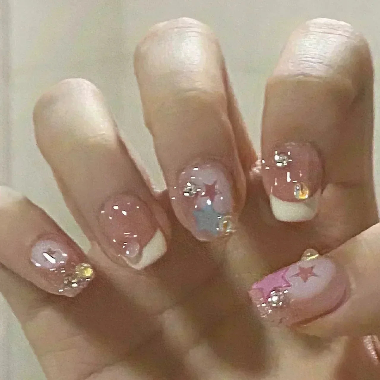 Y2K Rhinestone Short Ballet Press-On Nails (24 Pcs) Main image