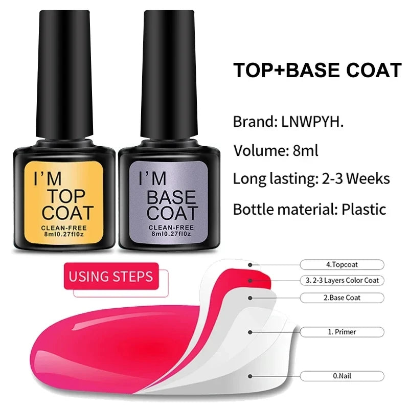 Gel Nail Polish Starter Kit — Top & Base Coat Set (4 Pcs) Secondary image