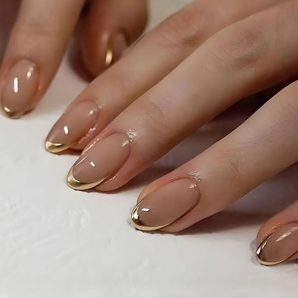 Blush Pink Oval Almond Press-On Nails (24 Pcs)