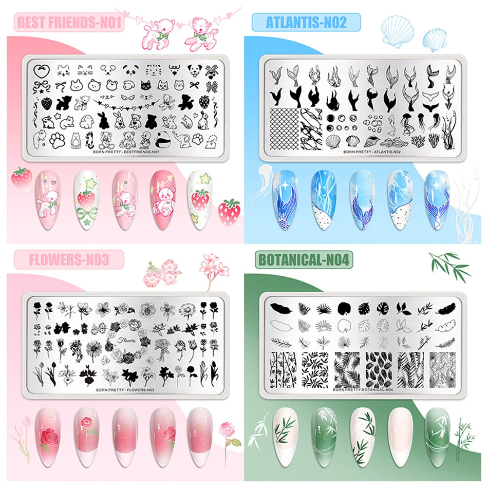 Bridal Lace Nail Art Stamping Plate | Butterfly & Floral Designs