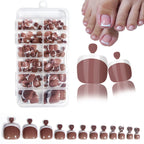 Glossy Nude Pink French Press-On Toenails (120 Pcs)