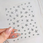 3D Metal Starburst Nail Art Stickers — Gold & Silver