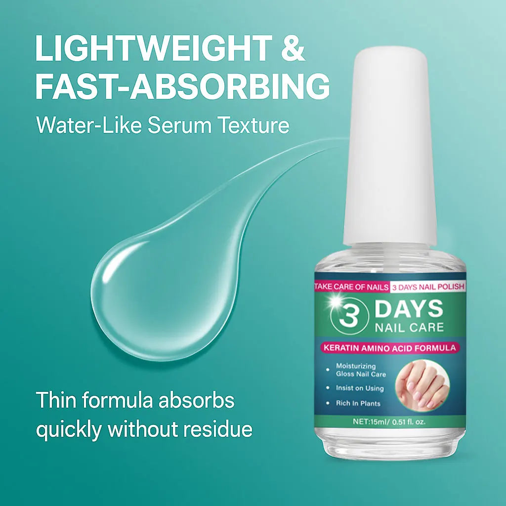 Keratin Nail Strengthener Oil | Fast-Dry Formula | Deep Moisture & Salon Shine (15ml)