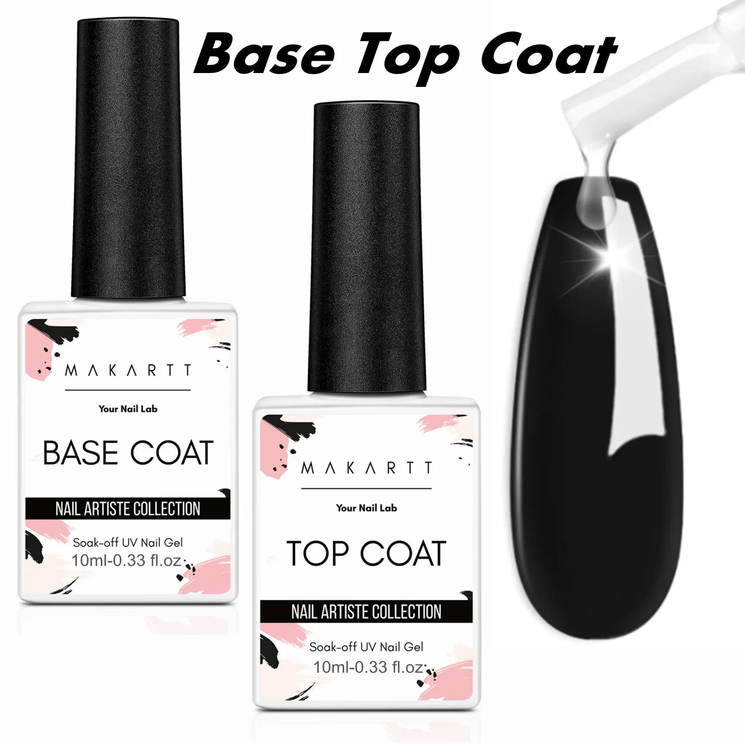 Gel Top & Base Coat Set | No-Wipe, Soak-Off UV/LED Formula Main image