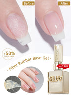 Fiber Rubber Base Gel Nail Polish (15ml)