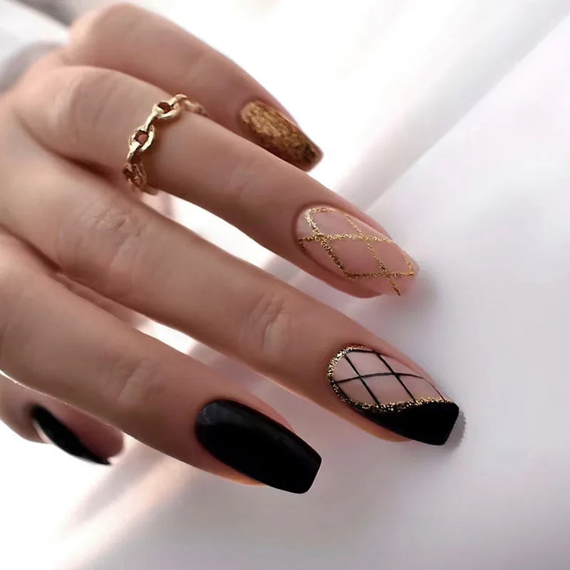 Handmade French Tip Press-On Nails | Minimalist Square Full Cover (24 Pcs)