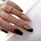 Handmade French Tip Press-On Nails | Minimalist Square Full Cover (24 Pcs)