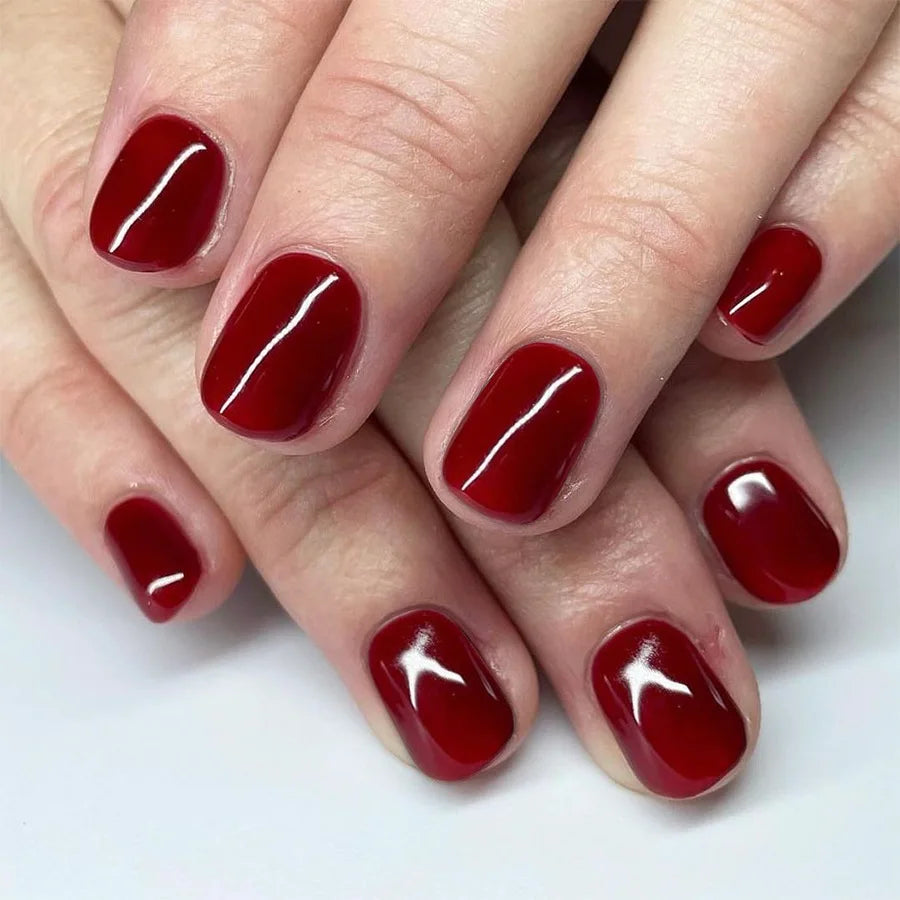 French Tip Handmade Press-On Nails with Glue (24 Pcs)
