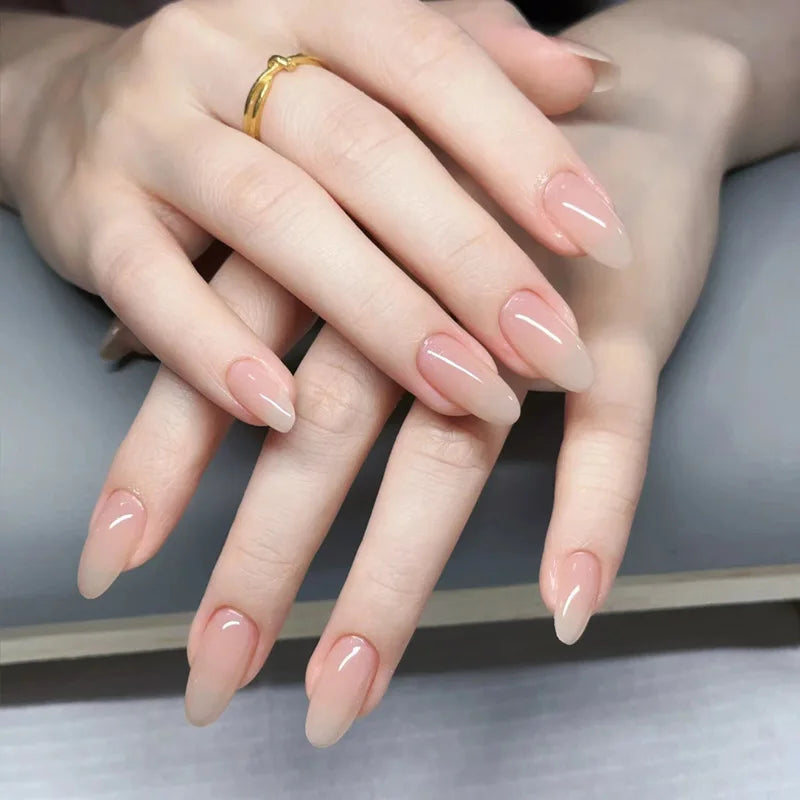 Blush Pink Oval Almond Press-On Nails (24 Pcs)