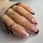 French Tip Handmade Press-On Nails with Glue (24 Pcs)