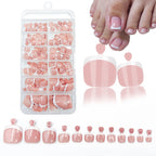 Glossy Nude Pink French Press-On Toenails (120 Pcs)