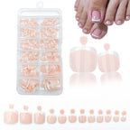 Glossy Nude Pink French Press-On Toenails (120 Pcs)