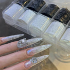 Black & White Lace Nail Transfer Foils (10 Rolls)