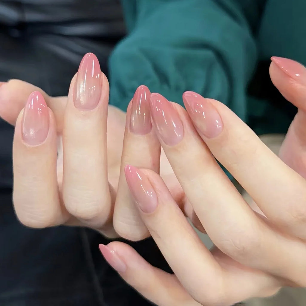 Blush Pink Oval Almond Press-On Nails (24 Pcs)