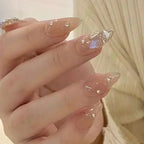 Glitter Diamond Press-On Nails | Short Square Full Cover (24 Pcs)