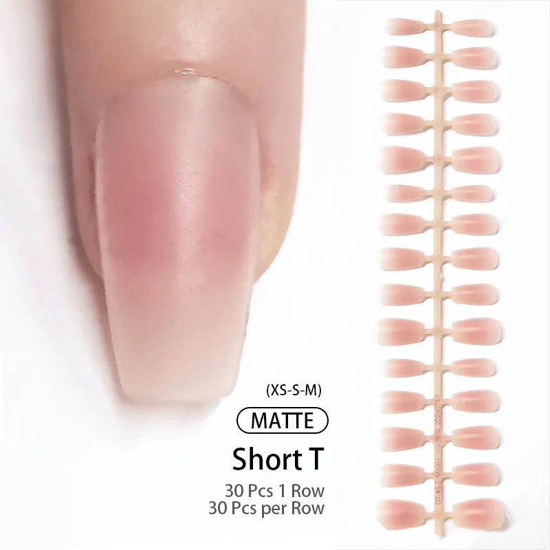 Matte Nude Press-On Nails — Full Cover (30 Pcs) Main image