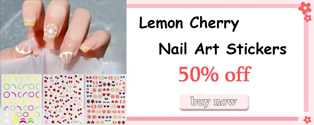 Embossed Flower & Fruit Nail Charm Stickers
