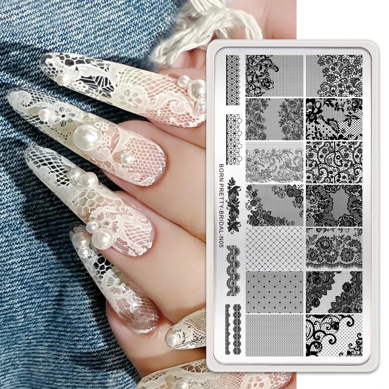 Bridal Lace Nail Art Stamping Templates Main image