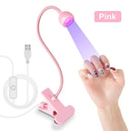 Portable Clip-On UV LED Nail Lamp | USB Powered, Hands-Free Curing