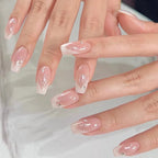 Glitter Diamond Press-On Nails | Short Square Full Cover (24 Pcs)